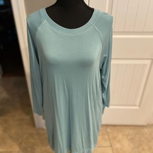 Women’s teal tissue tee tunic dress SzM